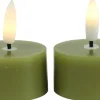 Countryfield LED waxinelicht Lyon groen D 4 H 5,2 cm 2 stuks