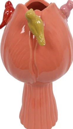 Countryfield vaas Tulip Bird donkerroze D 13 H 28 cm