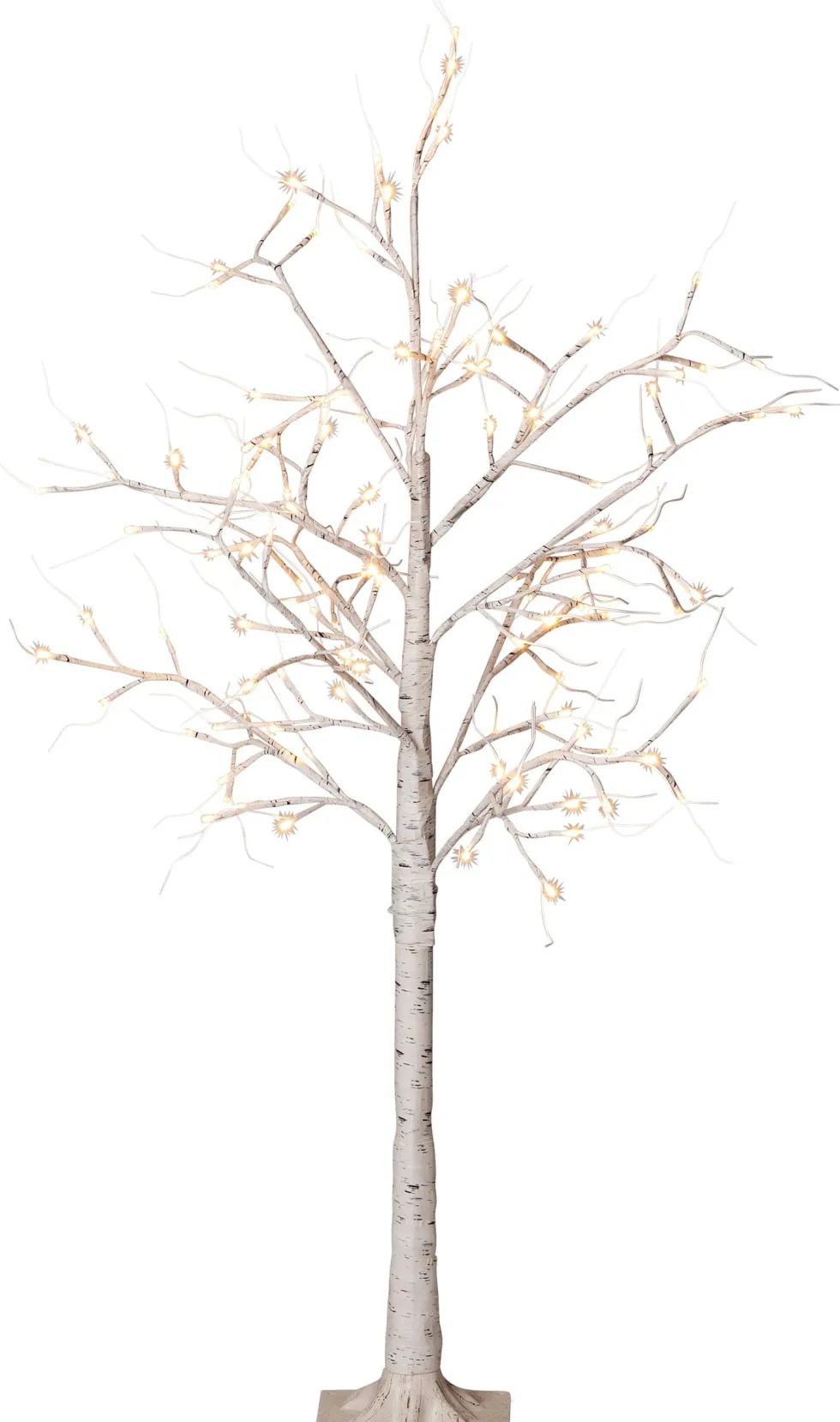 Decoratieboom berk H 130 cm met 120 lampjes warm wit