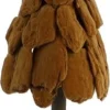 Decoratie boom gevlokt bruin middel D 20 H 60 cm