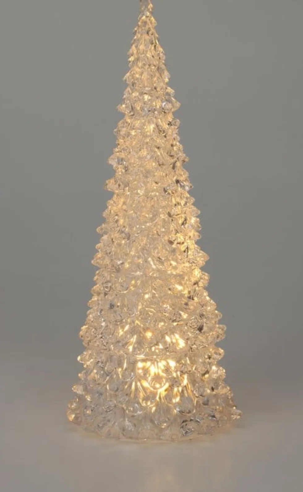 Decoratieboom Kindo transparant met verlichting warm wit D 5,5 H 12 cm