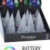 Decoratieboom Kindo transparant met verlichting gekleurd D 5,5 H 12 cm