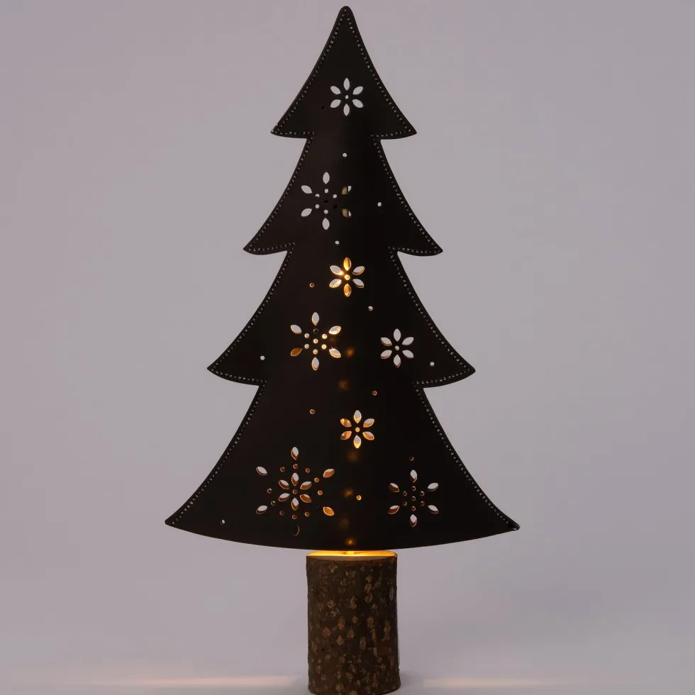 Decoratieboom met 10 LED lampjes warm wit H 31 cm