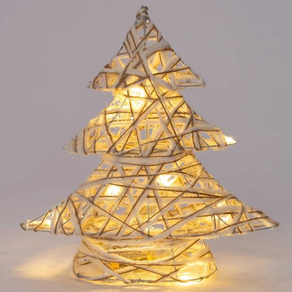 Decoratieboom met 10 LED lampjes warm wit H 30 cm