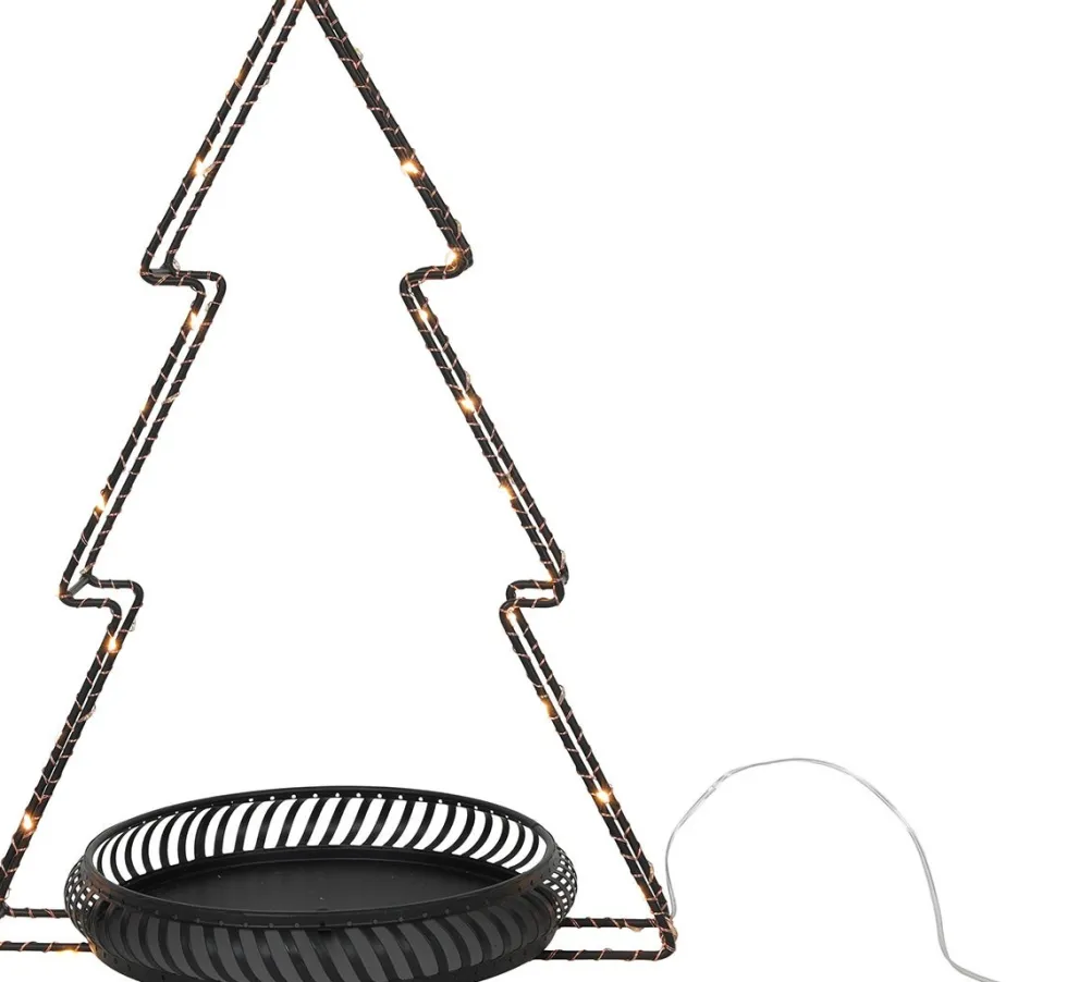 Decoratieboom schaal zwart met verlichting 40,5 cm