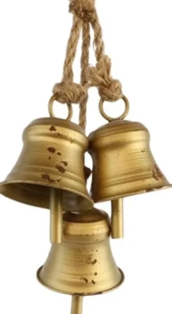 Decoratie hanger bel goud 15 x 8 x 40 cm