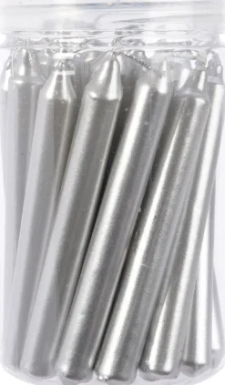 Decoris dinerkaarsen zilver D 1,3 H 10,5 cm 22 stuks