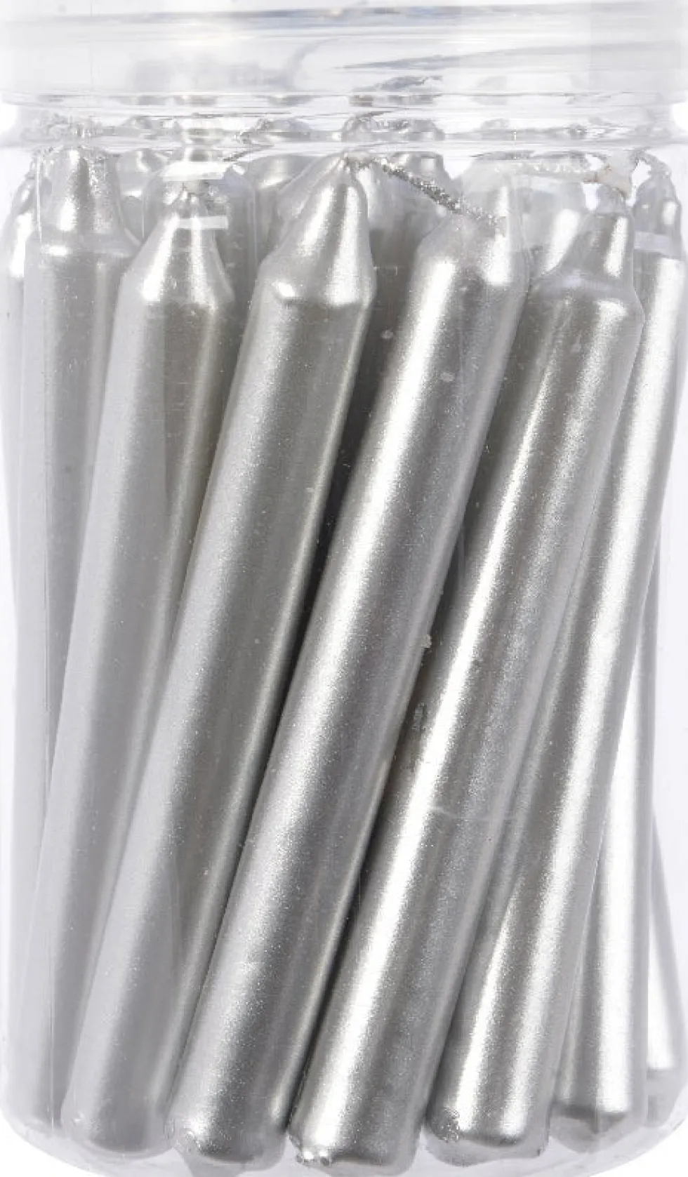 Decoris dinerkaarsen zilver D 1,3 H 10,5 cm 22 stuks