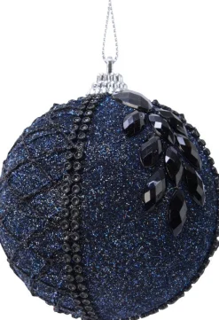Decoris kerstbal blauw D 8 cm