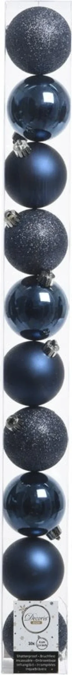 Decoris kerstbal blauw D 6 cm 10 stuks