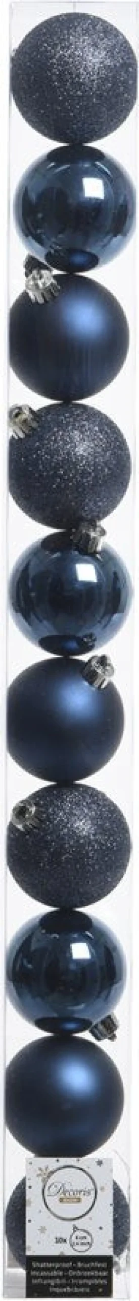 Decoris kerstbal blauw D 6 cm 10 stuks