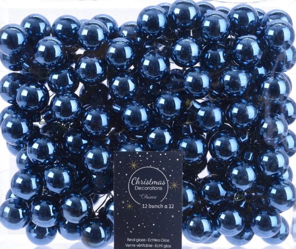 Decoris kerstbal blauw D 2,5 cm 144 stuks