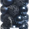 Decoris kerstbal blauw D 6 cm 37 stuks
