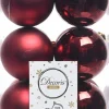 Decoris kerstbal bordeaux D 6 cm 12 stuks