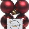 Decoris kerstbal bordeaux D 4 cm 16 stuks