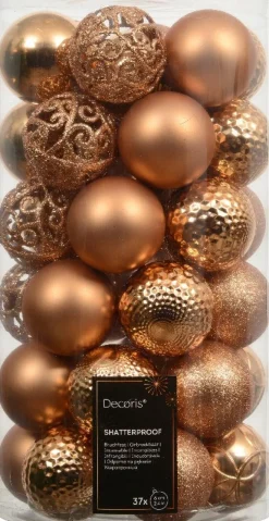 Decoris kerstbal brandy D 6 cm 37 stuks