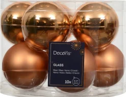 Decoris kerstbal brandy D 6 cm 10 stuks