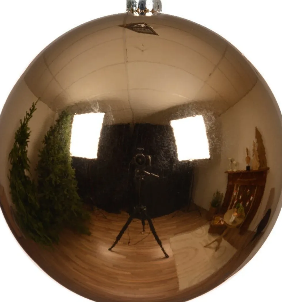 Decoris kerstbal bruin D 20 cm