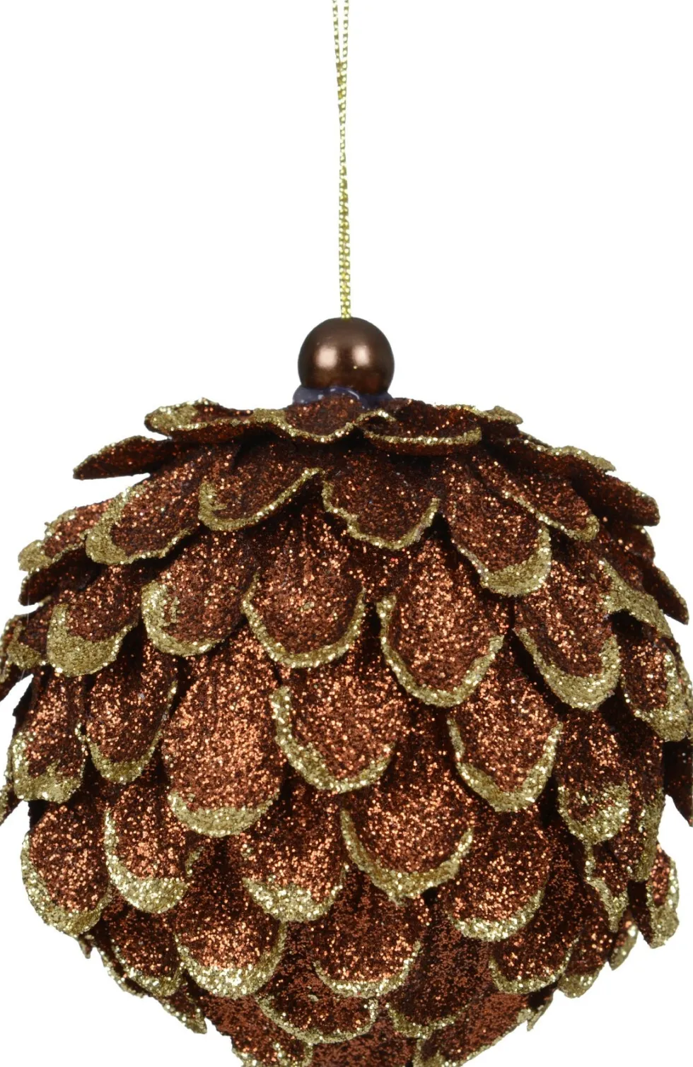 Decoris kerstbal bruin dennenappel D 8 cm