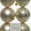 Decoris kerstbal crème D 8 cm 6 stuks