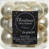 Decoris kerstbal crème D 2,5 cm 24 stuks