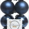 Decoris kerstbal donkerblauw D 4 cm 16 stuks