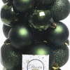 Decoris kerstbal donker groen D 4 / 5 / 6 cm 30 stuks