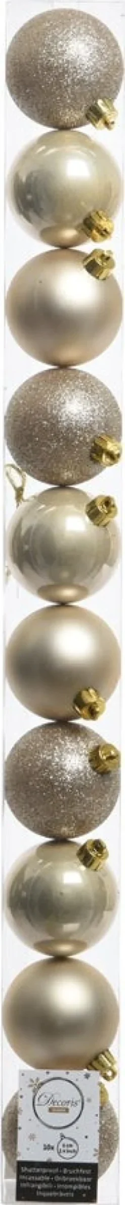 Decoris kerstbal gemengd goud / zilver D 6 cm 10 stuks