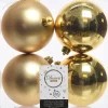 Decoris kerstbal goud D 10 cm 4 stuks