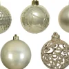 Decoris kerstbal goud / zilver D 6 cm 37 stuks