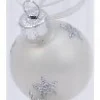 Decoris kerstbal grijs / zilver / transparant D 3 cm 9 stuks