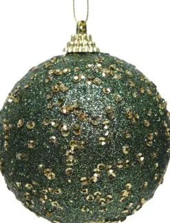 Decoris kerstbal groen D 8 cm