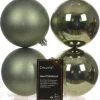 Decoris kerstbal groen D 10 cm 4 stuks
