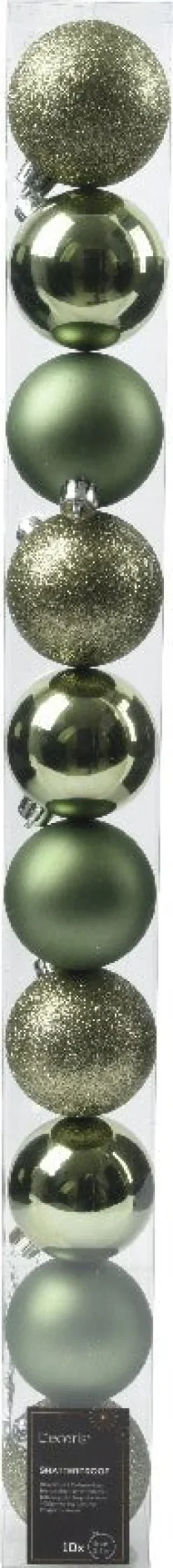 Decoris kerstbal groen D 6 cm 10 stuks