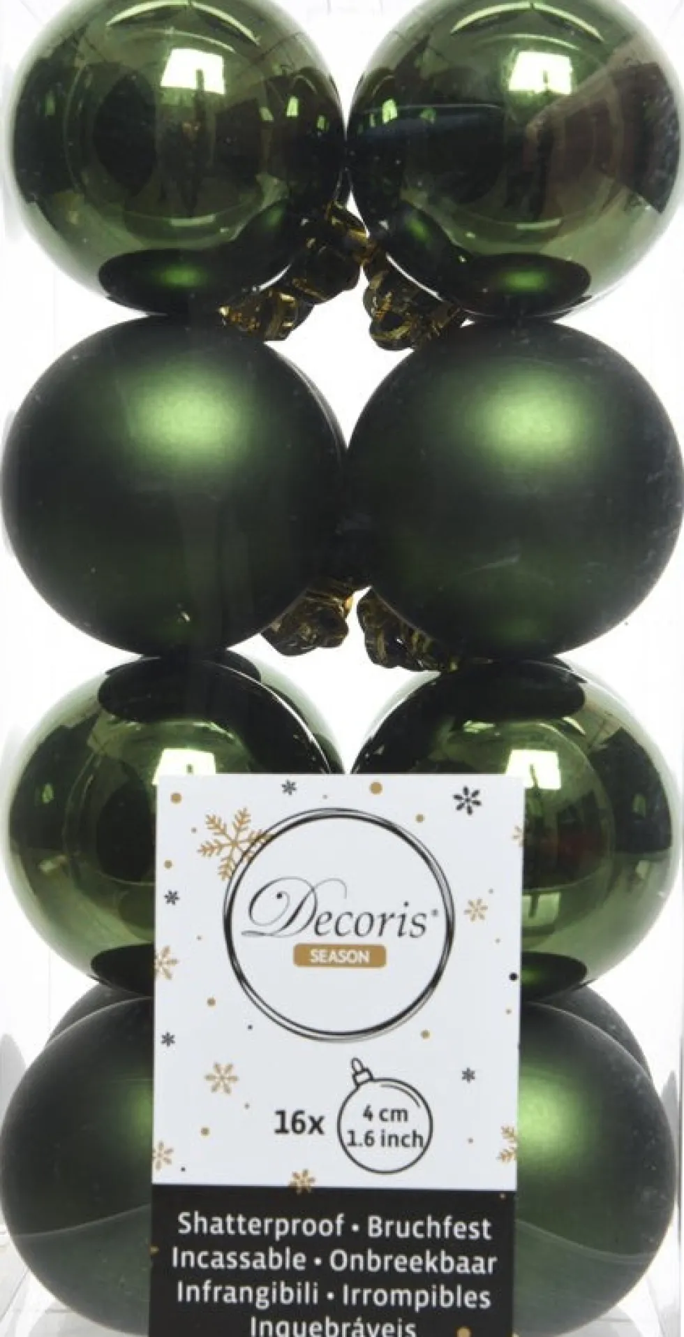 Decoris kerstbal groen D 4 cm 16 stuks