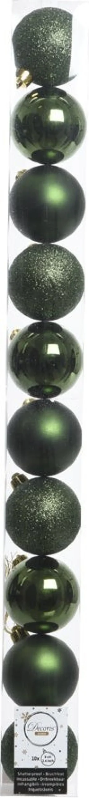 Decoris kerstbal groen D 6 cm 10 stuks