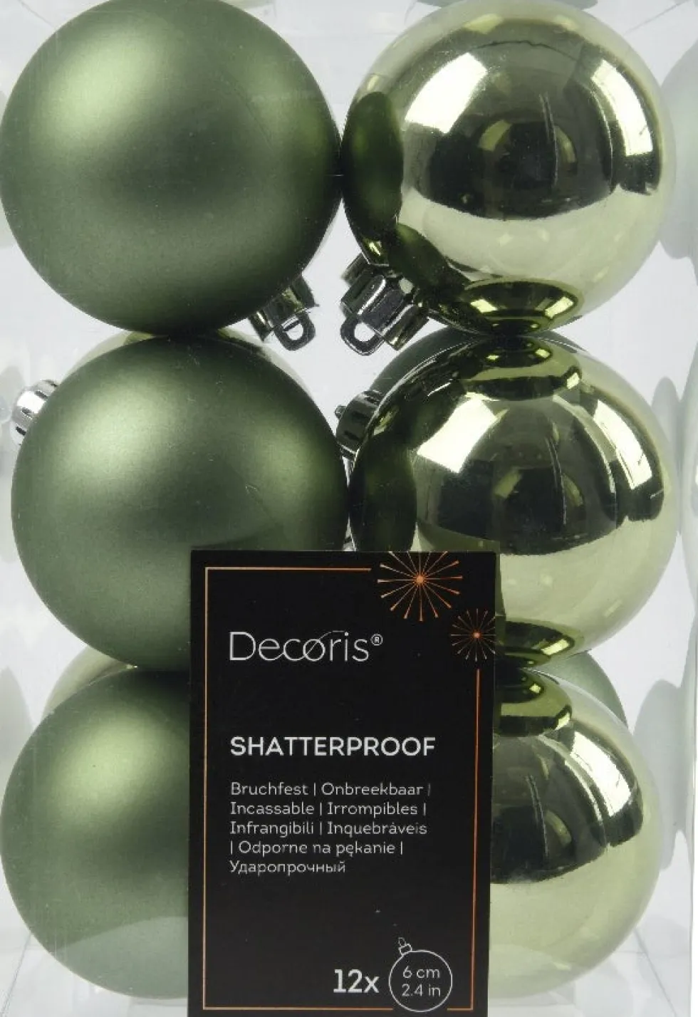 Decoris kerstbal groen D 6 cm 12 stuks
