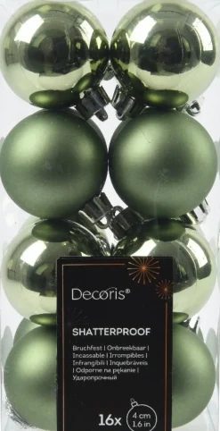 Decoris kerstbal groen D 4 cm 16 stuks