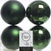 Decoris kerstbal groen D 10 cm 4 stuks