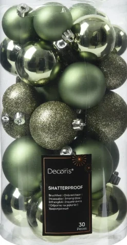 Decoris kerstbal groen D 6 cm 30 stuks
