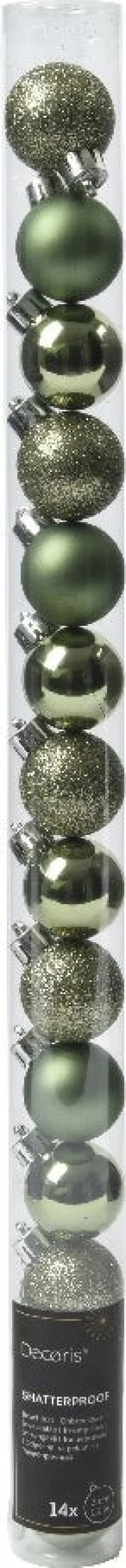 Decoris kerstbal groen D 3 cm 14 stuks