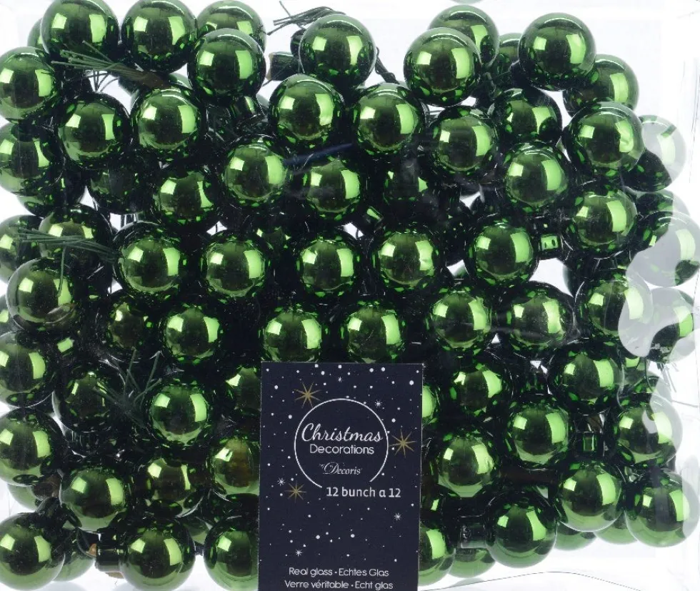Decoris kerstbal groen D 2,5 cm 144 stuks