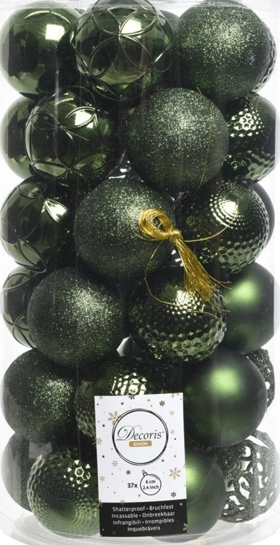 Decoris kerstbal groen D 6 cm 37 stuks