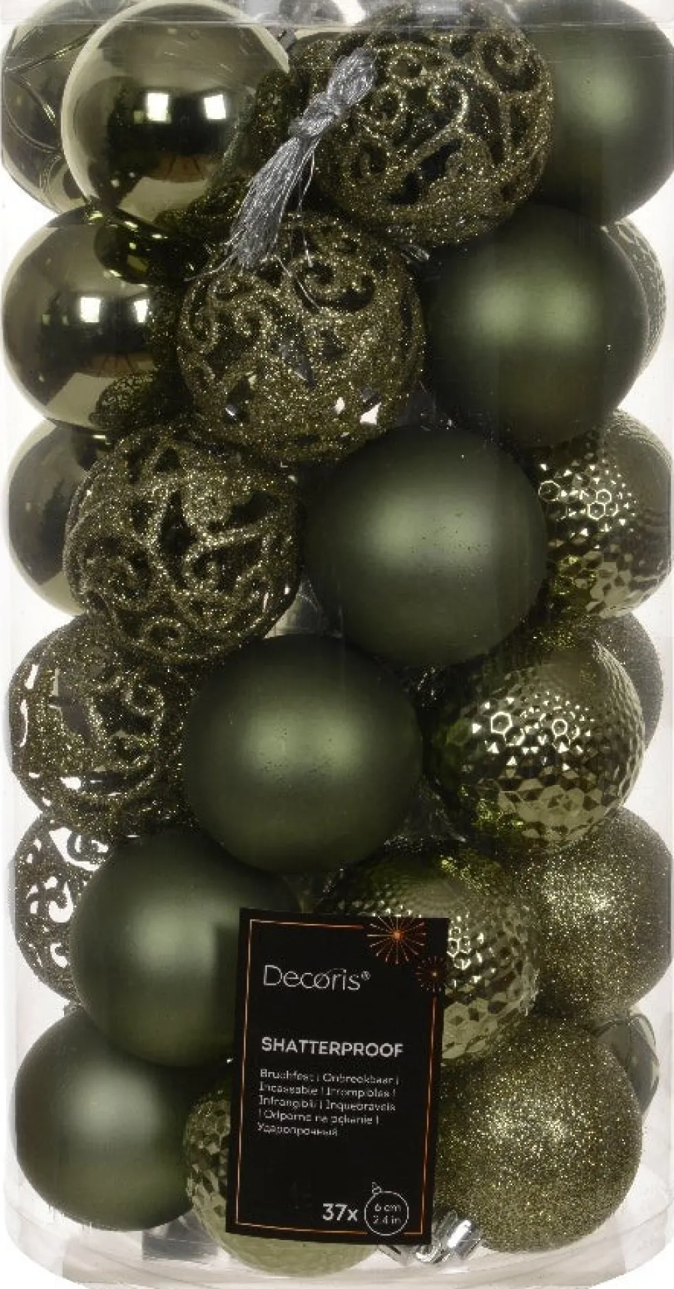 Decoris kerstbal groen D 6 cm 37 stuks