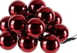 Decoris kerstballen kerststukje donkerrood D 2,5 cm