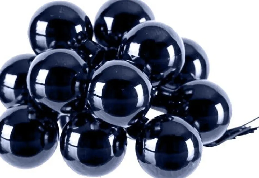 Decoris kerstballen kerststukje blauw D 2,5 cm