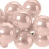 Decoris kerstballen kerststukje roze D 2,5 cm