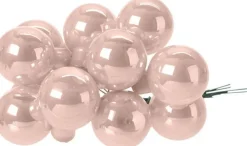 Decoris kerstballen kerststukje roze D 2,5 cm