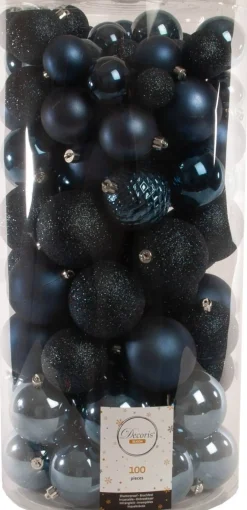 Decoris kerstballen PLC XXL blauw D 8 cm 100 stuks