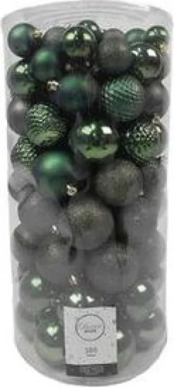 Decoris kerstballen PLC XXL groen D 8 cm 100 stuks